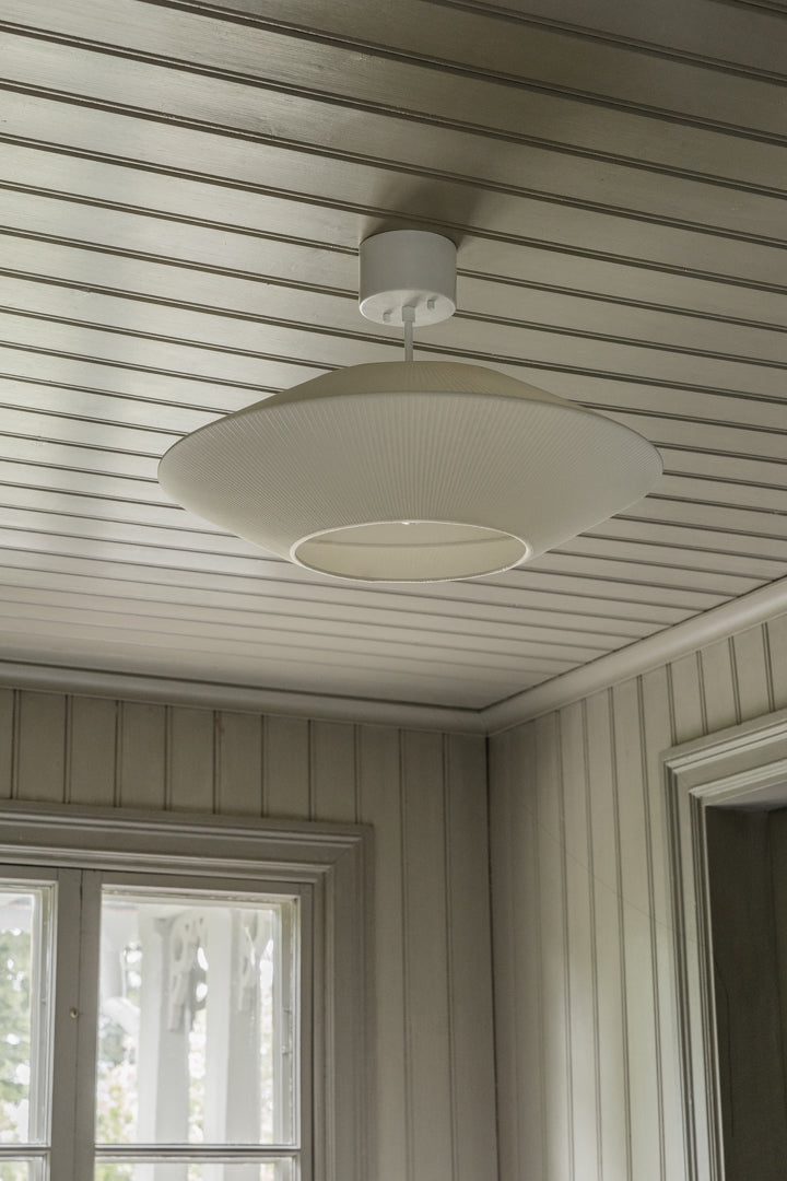 Pollux D58 plisserad off-white - Taklampskärm