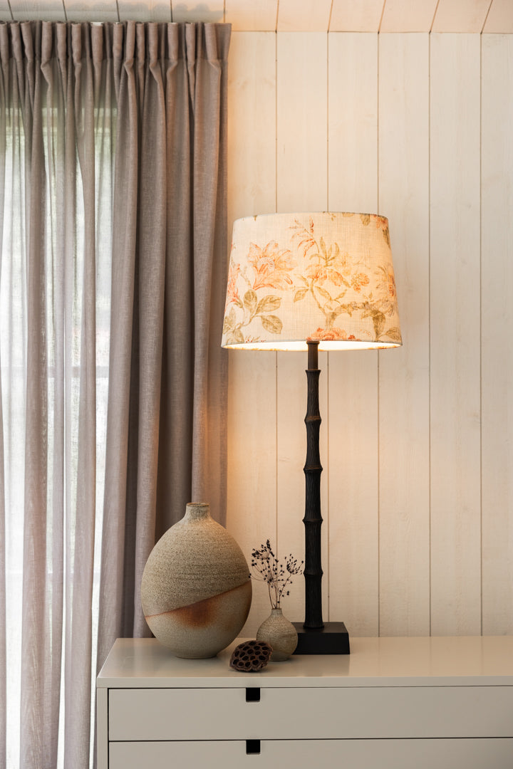 Alice D35 oval Flower beige - Bordslampskärm