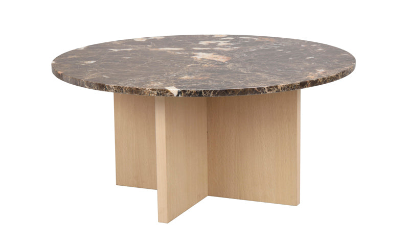 Brooksville - Soffbord Brun/Vitpigmenterad Ø90 cm