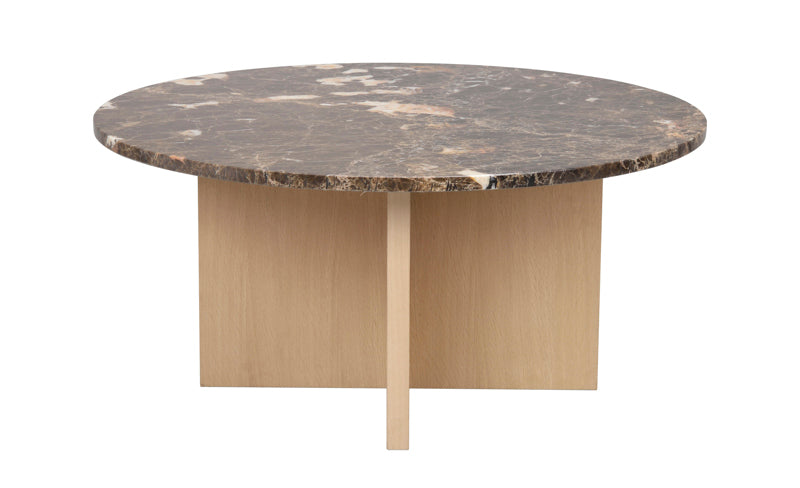 Brooksville - Soffbord Brun/Vitpigmenterad Ø90 cm