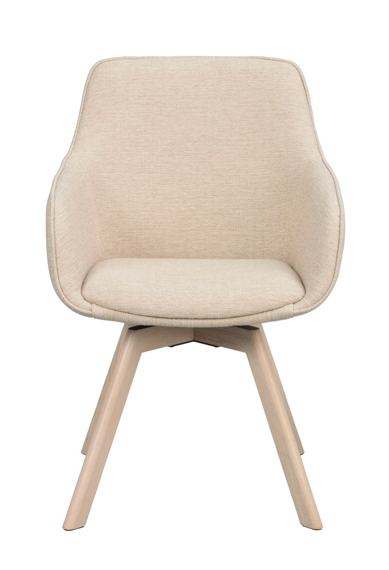 Alison Karmstol Ljusbeige/Vitpigmenterad Tyg
