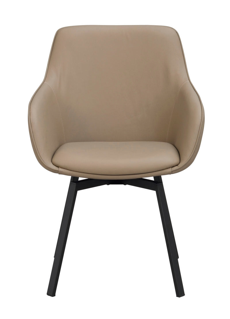 Alison Karmstol Beige/Svart Läder