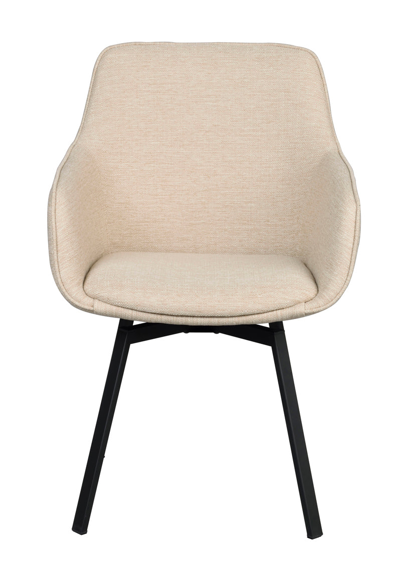 Alison Karmstol Ljusbeige/Svart Tyg