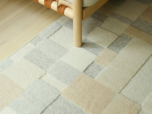 Domino ullmatta, beige från VM-carpet, närbild