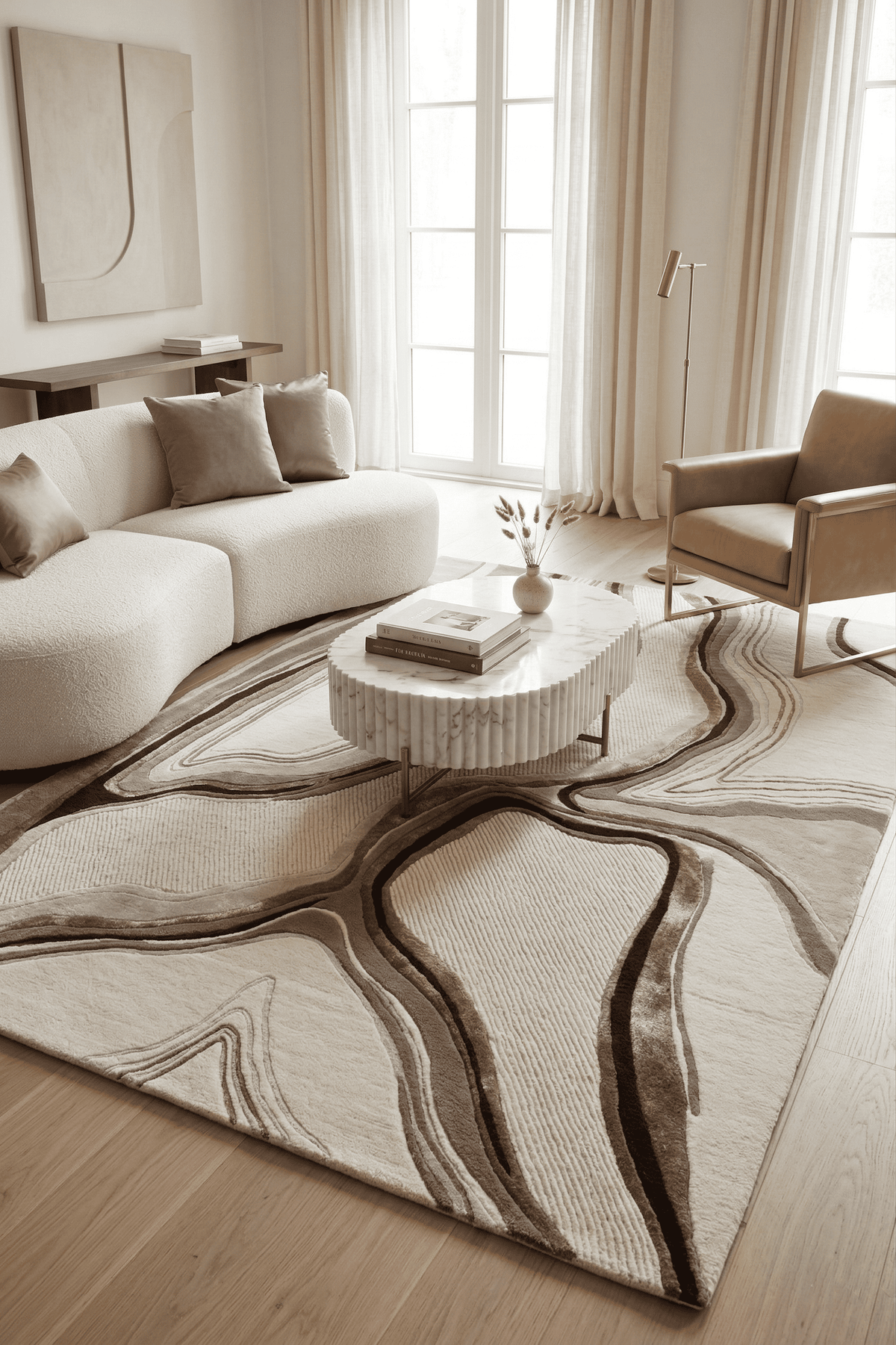 Lava ullmatta, beige från Carpet Decor, miljöbild