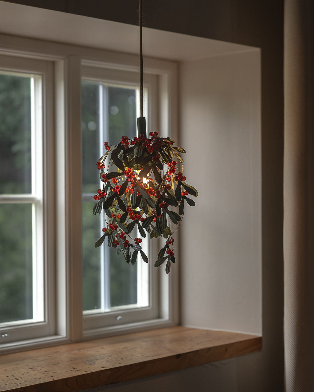 Mistel H30 E14 antikgrön/röd taklampa