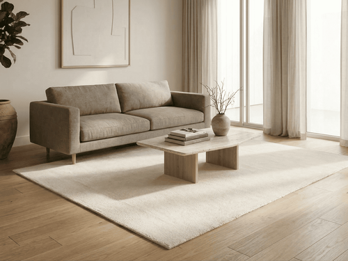 Rio ullmatta, benvit från Carpet Decor, miljöbild